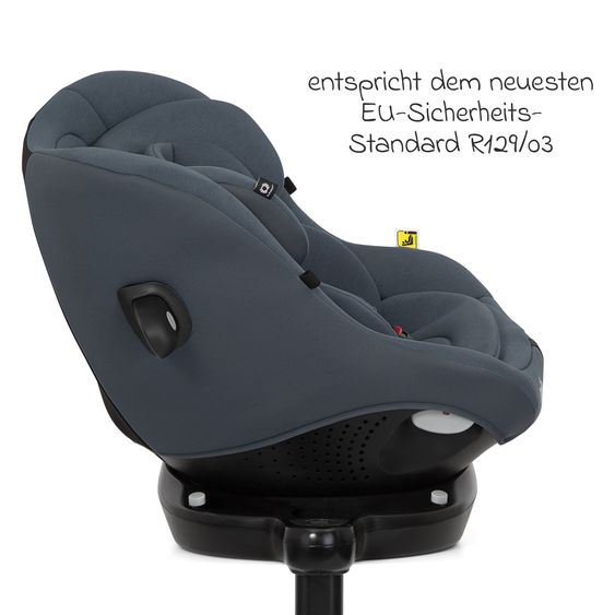 joie Seggiolino Reboarder i-Pivot 360 ruotabile i-Size dalla nascita ai 4 anni (40 cm - 105 cm) inclusa base Isofix con gamba di supporto - Ardesia Scuro