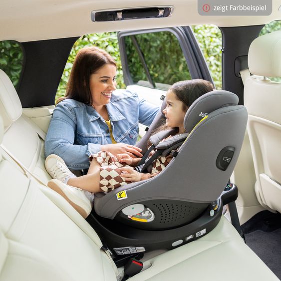 joie Seggiolino Reboarder i-Pivot 360 ruotabile i-Size dalla nascita ai 4 anni (40 cm - 105 cm) inclusa base Isofix con gamba di supporto - Ardesia Scuro