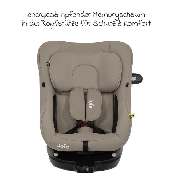 joie Reboarder-Kindersitz i-Pivot 360 drehbar i-Size ab Geburt - 4 Jahre (40 cm - 105 cm) inkl. Isofix-Basis mit Stützfuß - Oak