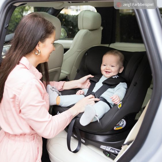 joie Reboarder-Kindersitz i-Pivot 360 drehbar i-Size ab Geburt - 4 Jahre (40 cm - 105 cm) inkl. Isofix-Basis mit Stützfuß - Oak