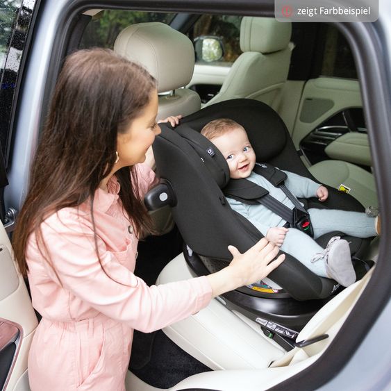joie Reboarder-Kindersitz i-Pivot 360 drehbar i-Size ab Geburt - 4 Jahre (40 cm - 105 cm) inkl. Isofix-Basis mit Stützfuß - Oak