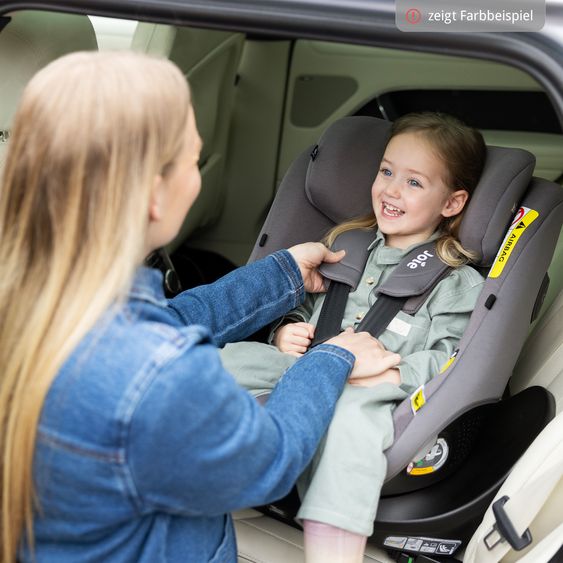 joie Reboarder-Kindersitz i-Pivot 360 drehbar i-Size ab Geburt - 4 Jahre (40 cm - 105 cm) inkl. Isofix-Basis mit Stützfuß - Oak