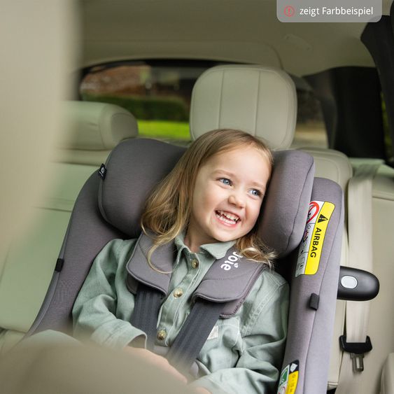 joie Reboarder-Kindersitz i-Pivot 360 drehbar i-Size ab Geburt - 4 Jahre (40 cm - 105 cm) inkl. Isofix-Basis mit Stützfuß - Oak