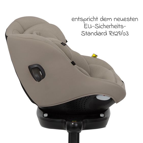 joie Reboarder-Kindersitz i-Pivot 360 drehbar i-Size ab Geburt - 4 Jahre (40 cm - 105 cm) inkl. Isofix-Basis mit Stützfuß - Oak