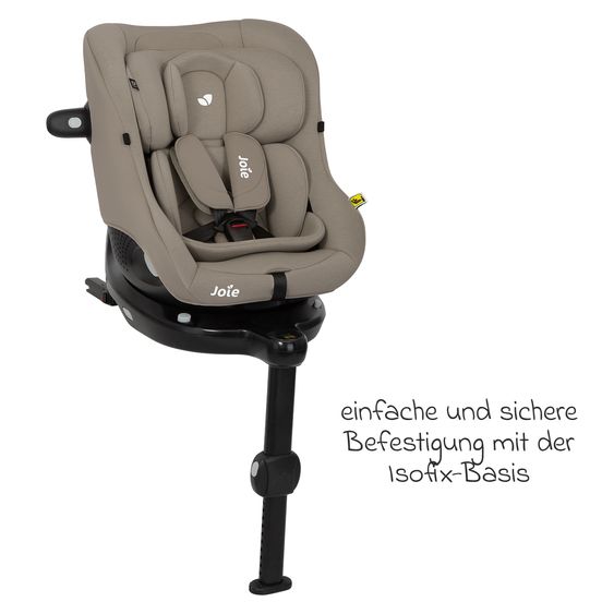 joie Reboarder-Kindersitz i-Pivot 360 drehbar i-Size ab Geburt - 4 Jahre (40 cm - 105 cm) inkl. Isofix-Basis mit Stützfuß - Oak