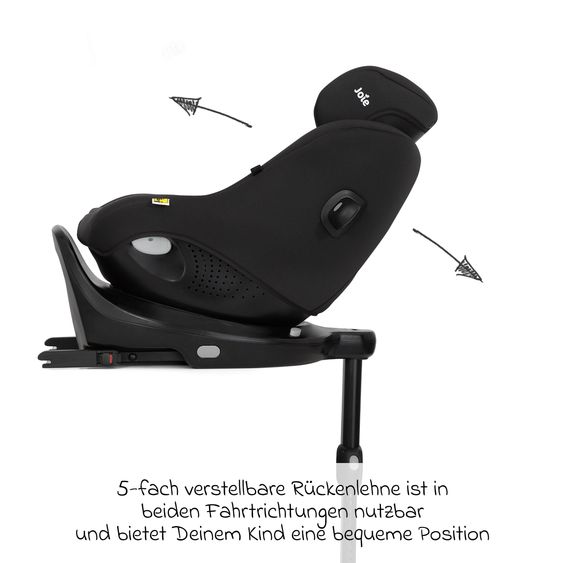 joie Seggiolino Reboarder i-Pivot 360 ruotabile i-Size dalla nascita ai 4 anni (40 cm - 105 cm) inclusa base Isofix con gamba di supporto - Shale