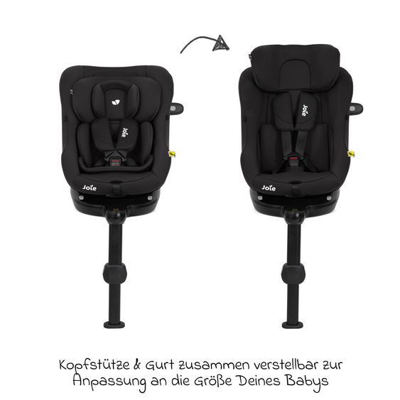 joie Seggiolino Reboarder i-Pivot 360 ruotabile i-Size dalla nascita ai 4 anni (40 cm - 105 cm) inclusa base Isofix con gamba di supporto - Shale