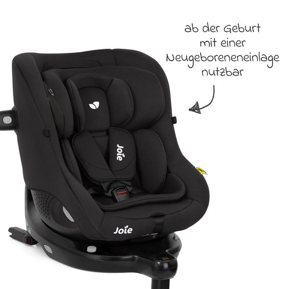 joie Seggiolino Reboarder i-Pivot 360 ruotabile i-Size dalla nascita ai 4 anni (40 cm - 105 cm) inclusa base Isofix con gamba di supporto - Shale