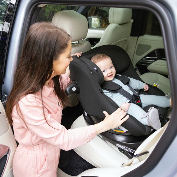 joie Seggiolino Reboarder i-Pivot 360 ruotabile i-Size dalla nascita ai 4 anni (40 cm - 105 cm) inclusa base Isofix con gamba di supporto - Shale