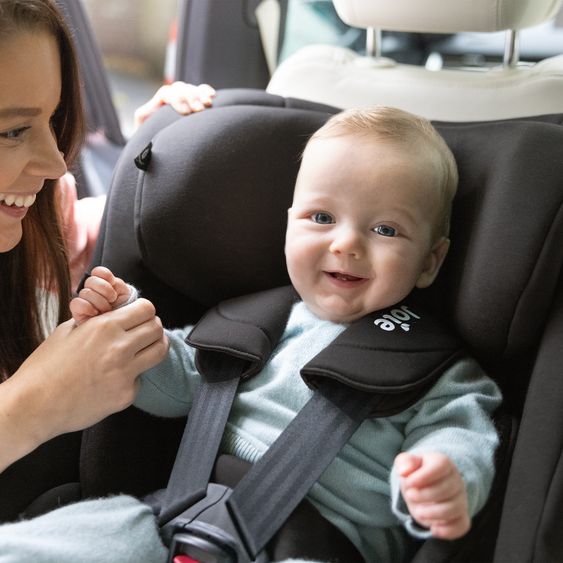joie Seggiolino Reboarder i-Pivot 360 ruotabile i-Size dalla nascita ai 4 anni (40 cm - 105 cm) inclusa base Isofix con gamba di supporto - Shale