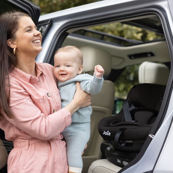 joie Seggiolino Reboarder i-Pivot 360 ruotabile i-Size dalla nascita ai 4 anni (40 cm - 105 cm) inclusa base Isofix con gamba di supporto - Shale