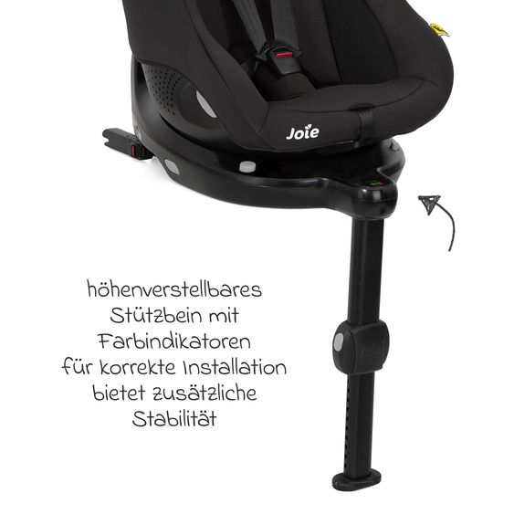 joie Seggiolino Reboarder i-Pivot 360 ruotabile i-Size dalla nascita ai 4 anni (40 cm - 105 cm) inclusa base Isofix con gamba di supporto - Shale