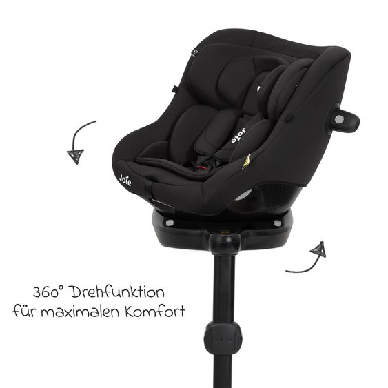 joie Seggiolino Reboarder i-Pivot 360 ruotabile i-Size dalla nascita ai 4 anni (40 cm - 105 cm) inclusa base Isofix con gamba di supporto - Shale