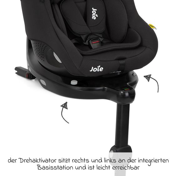 joie Seggiolino Reboarder i-Pivot 360 ruotabile i-Size dalla nascita ai 4 anni (40 cm - 105 cm) inclusa base Isofix con gamba di supporto - Shale