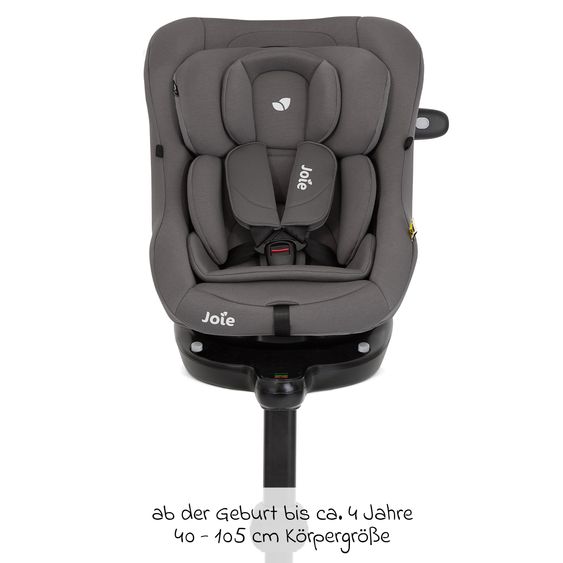 joie Seggiolino Reboarder i-Pivot 360 ruotabile i-Size dalla nascita ai 4 anni (40 cm - 105 cm) con base Isofix e gamba di supporto - Thunder