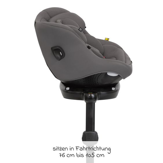 joie Seggiolino Reboarder i-Pivot 360 ruotabile i-Size dalla nascita ai 4 anni (40 cm - 105 cm) con base Isofix e gamba di supporto - Thunder