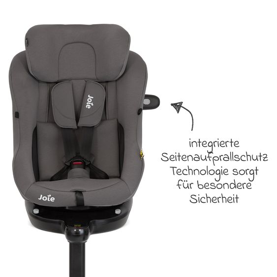 joie Seggiolino Reboarder i-Pivot 360 ruotabile i-Size dalla nascita ai 4 anni (40 cm - 105 cm) con base Isofix e gamba di supporto - Thunder