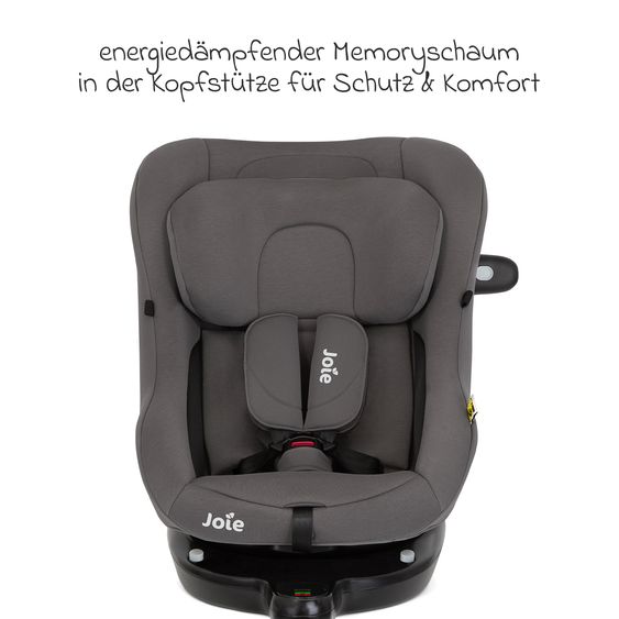 joie Seggiolino Reboarder i-Pivot 360 ruotabile i-Size dalla nascita ai 4 anni (40 cm - 105 cm) con base Isofix e gamba di supporto - Thunder