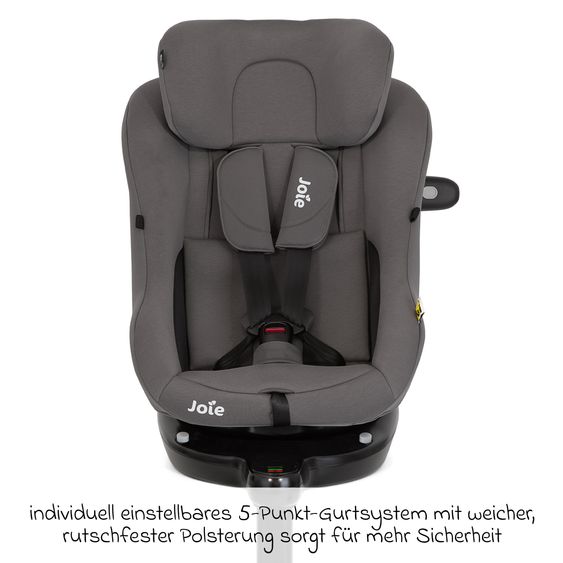 joie Seggiolino Reboarder i-Pivot 360 ruotabile i-Size dalla nascita ai 4 anni (40 cm - 105 cm) con base Isofix e gamba di supporto - Thunder