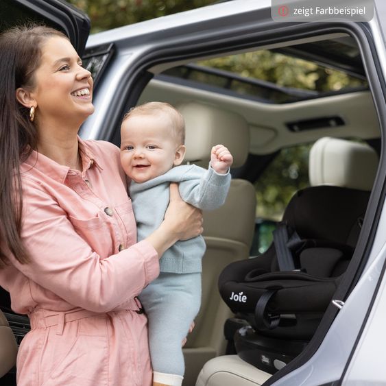 joie Seggiolino Reboarder i-Pivot 360 ruotabile i-Size dalla nascita ai 4 anni (40 cm - 105 cm) con base Isofix e gamba di supporto - Thunder