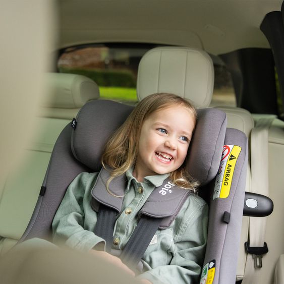 joie Seggiolino Reboarder i-Pivot 360 ruotabile i-Size dalla nascita ai 4 anni (40 cm - 105 cm) con base Isofix e gamba di supporto - Thunder