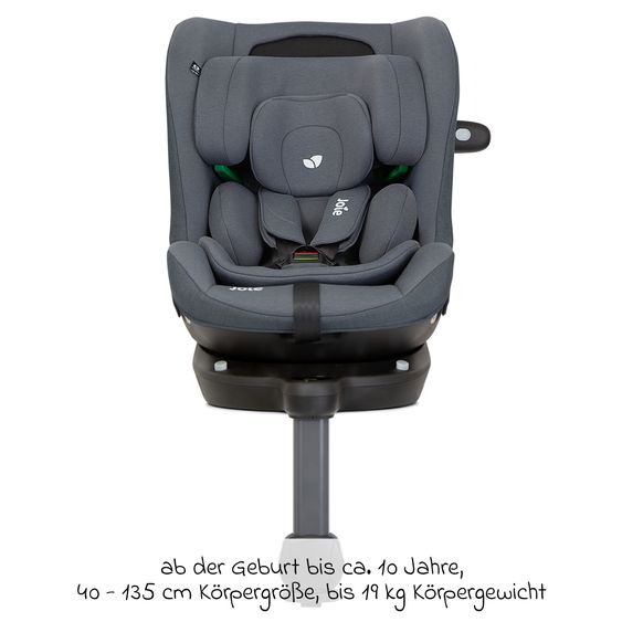 joie Reboarder-Kindersitz i-Pivot Grow ab Geburt - 10 Jahre (40 cm - 135 cm) mit Isofix-Basis & Sitzverkleinerer - Moonlight