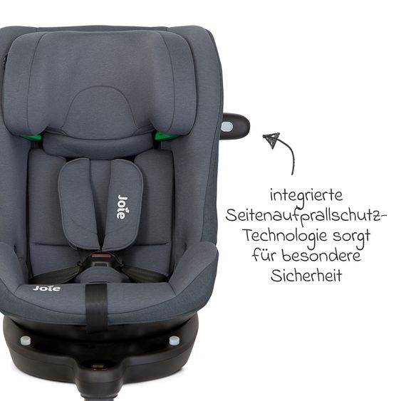 joie Reboarder-Kindersitz i-Pivot Grow ab Geburt - 10 Jahre (40 cm - 135 cm) mit Isofix-Basis & Sitzverkleinerer - Moonlight