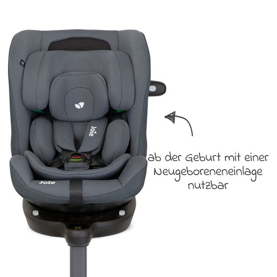 joie Reboarder-Kindersitz i-Pivot Grow ab Geburt - 10 Jahre (40 cm - 135 cm) mit Isofix-Basis & Sitzverkleinerer - Moonlight