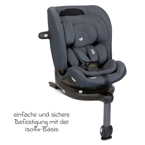 joie Reboarder-Kindersitz i-Pivot Grow ab Geburt - 10 Jahre (40 cm - 135 cm) mit Isofix-Basis & Sitzverkleinerer - Moonlight