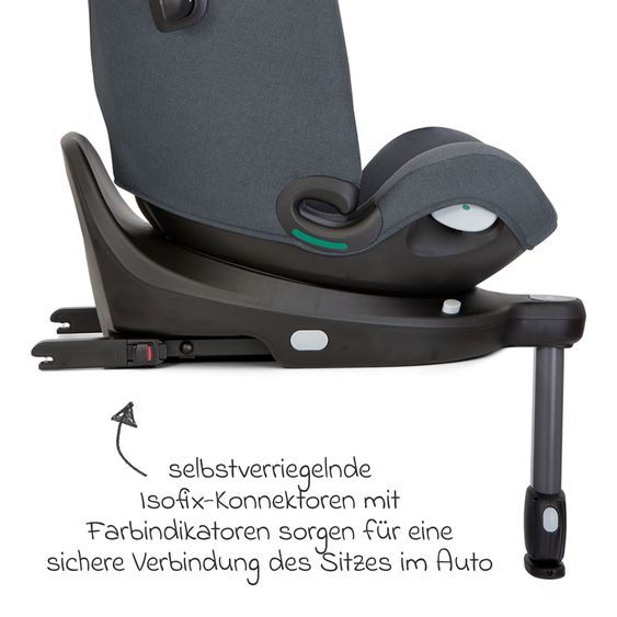 joie Reboarder-Kindersitz i-Pivot Grow ab Geburt - 10 Jahre (40 cm - 135 cm) mit Isofix-Basis & Sitzverkleinerer - Moonlight