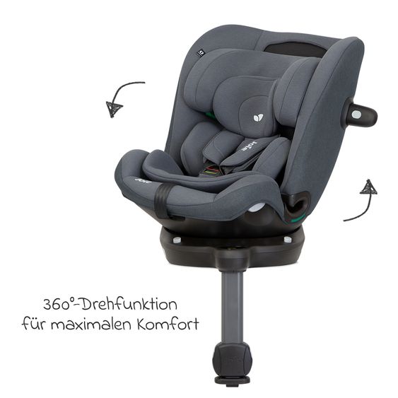 joie Reboarder-Kindersitz i-Pivot Grow ab Geburt - 10 Jahre (40 cm - 135 cm) mit Isofix-Basis & Sitzverkleinerer - Moonlight