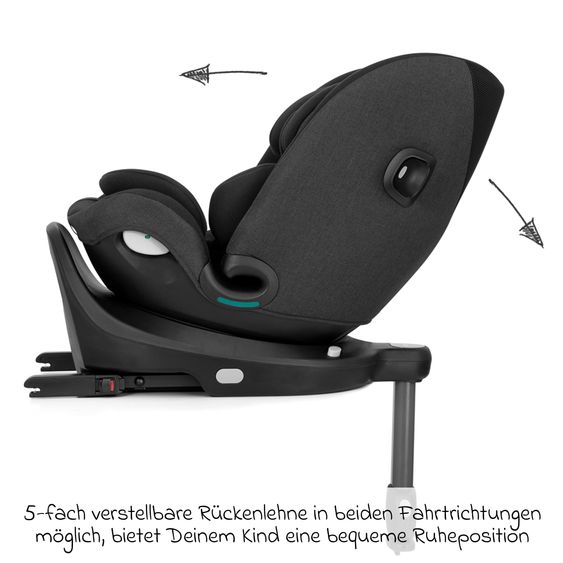 joie Reboarder-Kindersitz i-Pivot Grow ab Geburt - 10 Jahre (40 cm - 135 cm) mit Isofix-Basis & Sitzverkleinerer - Shale