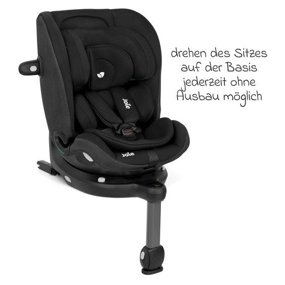 joie Reboarder-Kindersitz i-Pivot Grow ab Geburt - 10 Jahre (40 cm - 135 cm) mit Isofix-Basis & Sitzverkleinerer - Shale