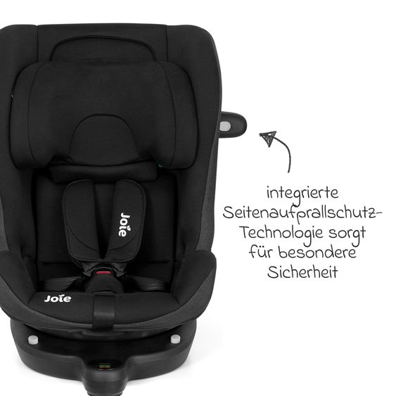 joie Reboarder-Kindersitz i-Pivot Grow ab Geburt - 10 Jahre (40 cm - 135 cm) mit Isofix-Basis & Sitzverkleinerer - Shale