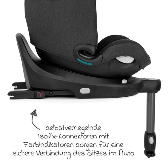 joie Reboarder-Kindersitz i-Pivot Grow ab Geburt - 10 Jahre (40 cm - 135 cm) mit Isofix-Basis & Sitzverkleinerer - Shale