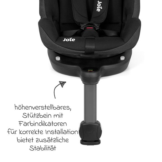 joie Reboarder-Kindersitz i-Pivot Grow ab Geburt - 10 Jahre (40 cm - 135 cm) mit Isofix-Basis & Sitzverkleinerer - Shale