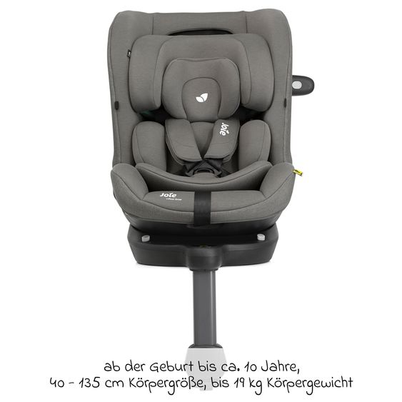 joie Reboarder-Kindersitz i-Pivot Grow ab Geburt - 10 Jahre (40 cm - 135 cm) mit Isofix-Basis & Sitzverkleinerer - Thunder