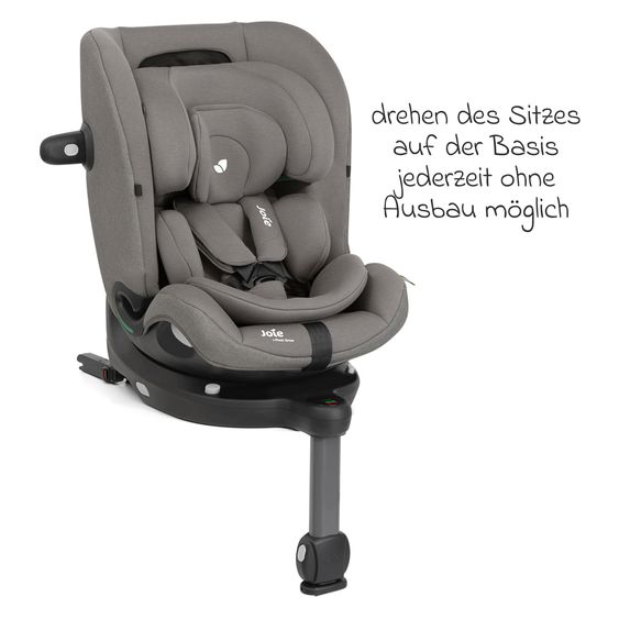 joie Reboarder-Kindersitz i-Pivot Grow ab Geburt - 10 Jahre (40 cm - 135 cm) mit Isofix-Basis & Sitzverkleinerer - Thunder