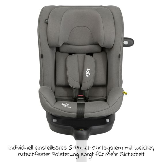 joie Reboarder-Kindersitz i-Pivot Grow ab Geburt - 10 Jahre (40 cm - 135 cm) mit Isofix-Basis & Sitzverkleinerer - Thunder