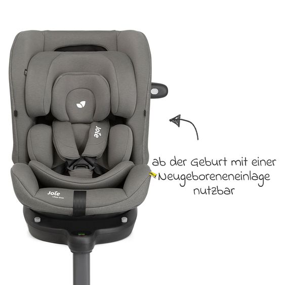 joie Reboarder-Kindersitz i-Pivot Grow ab Geburt - 10 Jahre (40 cm - 135 cm) mit Isofix-Basis & Sitzverkleinerer - Thunder