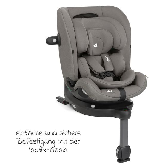 joie Reboarder-Kindersitz i-Pivot Grow ab Geburt - 10 Jahre (40 cm - 135 cm) mit Isofix-Basis & Sitzverkleinerer - Thunder