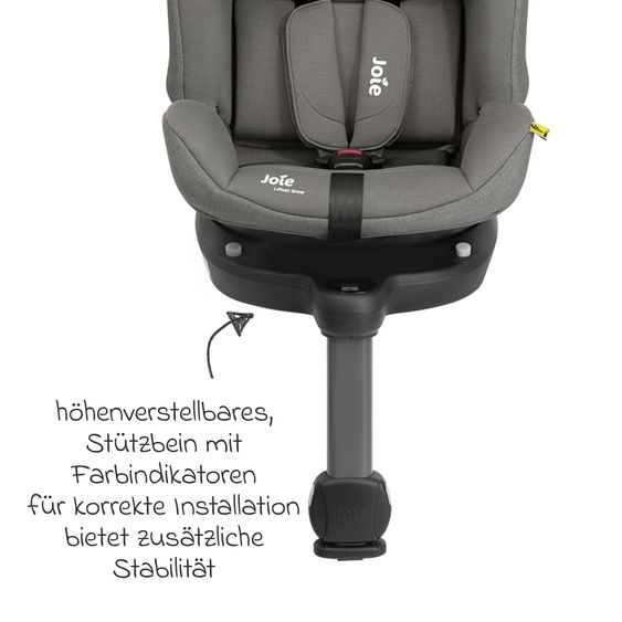 joie Reboarder-Kindersitz i-Pivot Grow ab Geburt - 10 Jahre (40 cm - 135 cm) mit Isofix-Basis & Sitzverkleinerer - Thunder