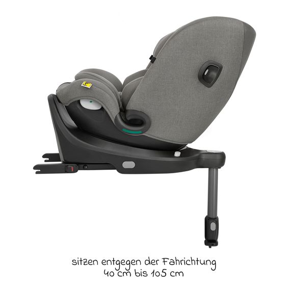 joie Reboarder-Kindersitz i-Pivot Grow ab Geburt - 10 Jahre (40 cm - 135 cm) mit Isofix-Basis & Sitzverkleinerer - Thunder