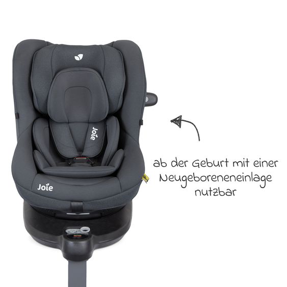 joie Reboarder-Kindersitz i-Spin 360 ab Geburt - 4 Jahre (40 cm - 105 cm) mit Isofix-Basis & Sitzverkleinerer - Moonlight