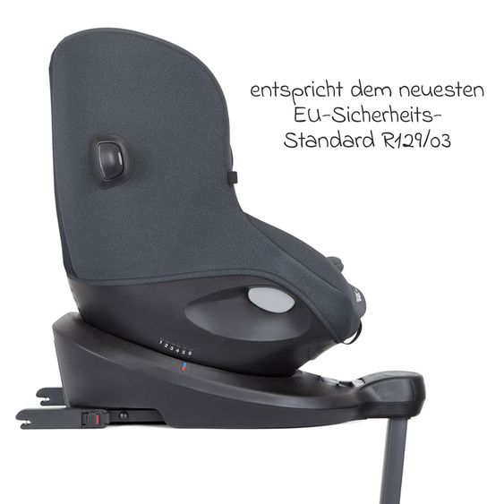 joie Reboarder-Kindersitz i-Spin 360 ab Geburt - 4 Jahre (40 cm - 105 cm) mit Isofix-Basis & Sitzverkleinerer - Moonlight