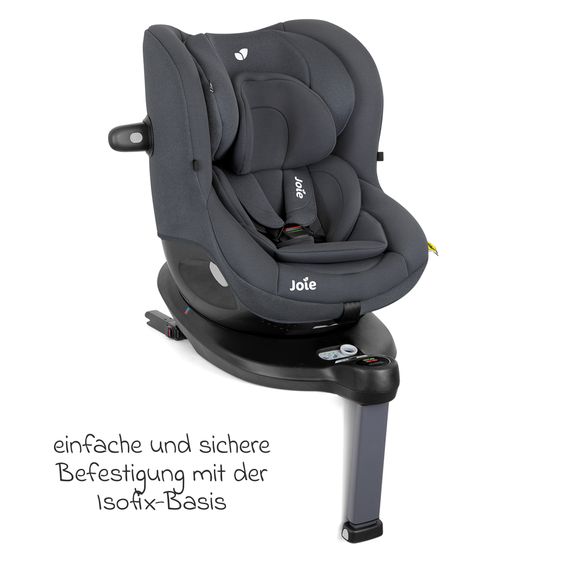 joie Reboarder-Kindersitz i-Spin 360 ab Geburt - 4 Jahre (40 cm - 105 cm) mit Isofix-Basis & Sitzverkleinerer - Moonlight