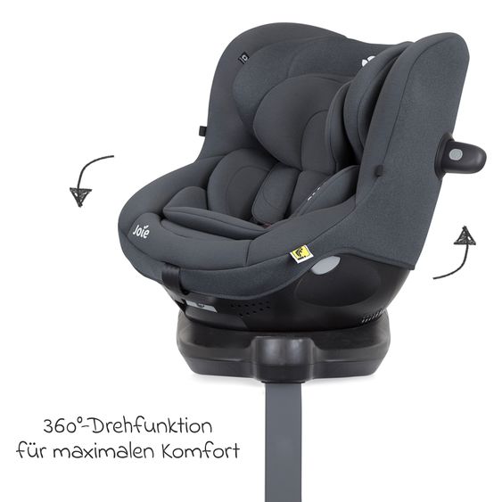 joie Reboarder-Kindersitz i-Spin 360 ab Geburt - 4 Jahre (40 cm - 105 cm) mit Isofix-Basis & Sitzverkleinerer - Moonlight