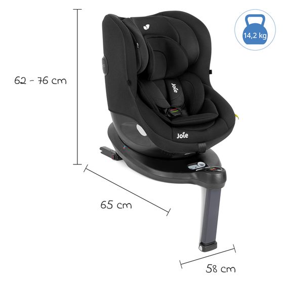 joie Reboarder-Kindersitz i-Spin 360 ab Geburt - 4 Jahre (40 cm - 105 cm) mit Isofix-Basis & Sitzverkleinerer - Shale