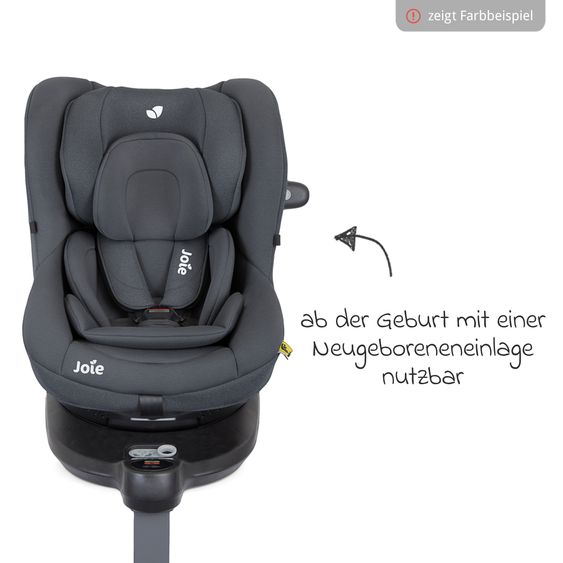 joie Reboarder-Kindersitz i-Spin 360 ab Geburt - 4 Jahre (40 cm - 105 cm) mit Isofix-Basis & Sitzverkleinerer - Shale