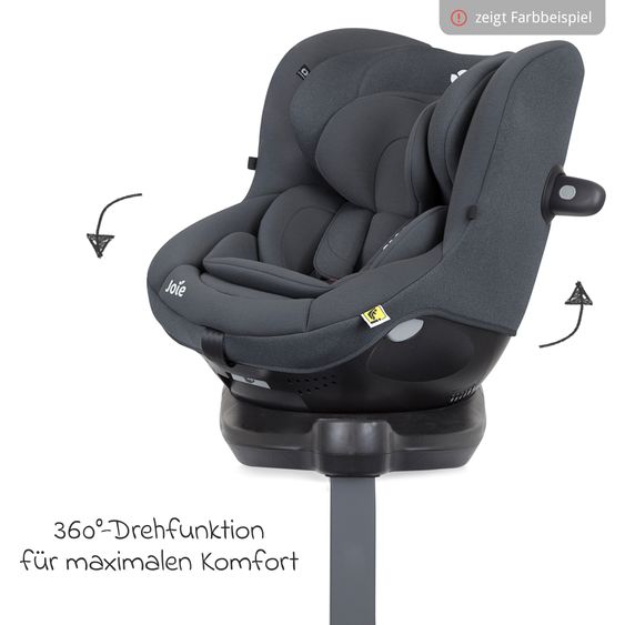 joie Reboarder-Kindersitz i-Spin 360 ab Geburt - 4 Jahre (40 cm - 105 cm) mit Isofix-Basis & Sitzverkleinerer - Shale